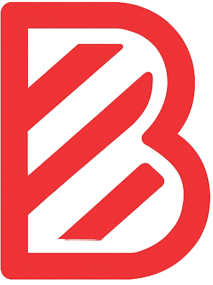 Barber Scanner main platform logo, this logo contains the letter be in red color